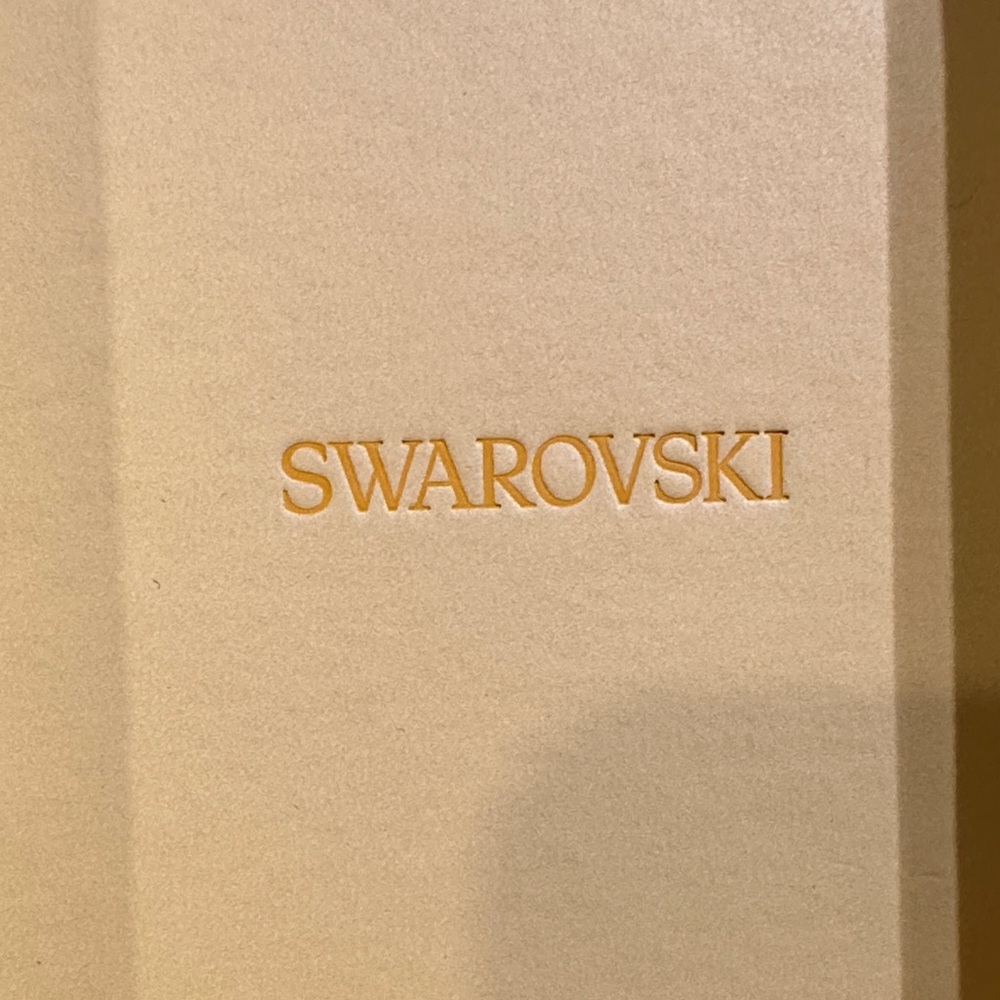 SWAROVSKI Swan Drop Signum Plated Earrings MSRP $180 - Picture 2 of 7
